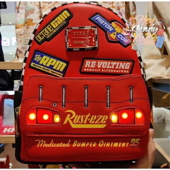 Loungefly Disney Pixar Cars Lightning McQueen Rust-eze Light-up Mini Backpack